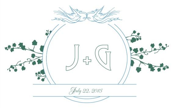 Birds and Banner Free Printable Wedding Monogram