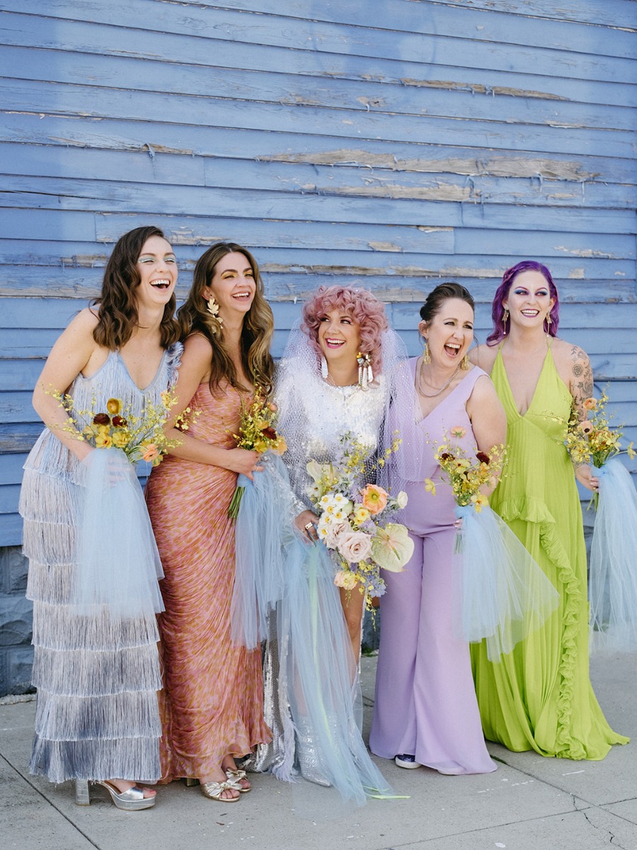 Pretty pastels meet hard rock in this funky NOLA wedding