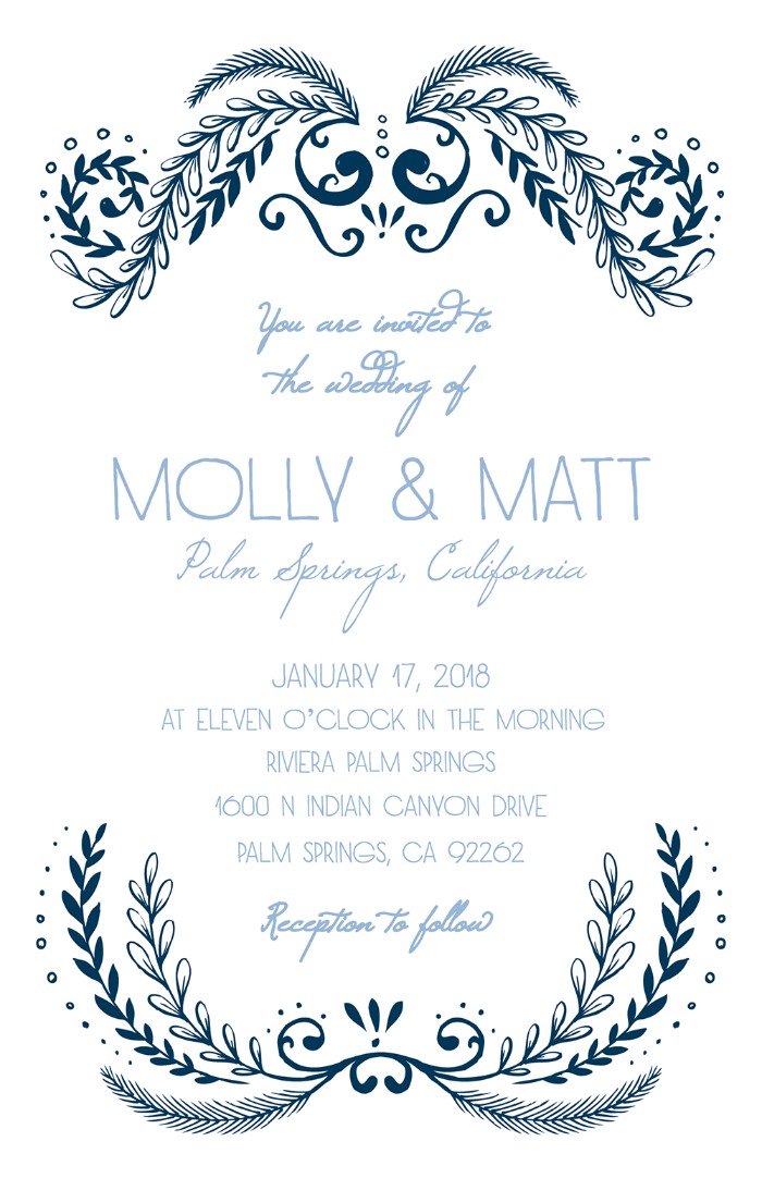 Ornate Free Printable Wedding Invitation