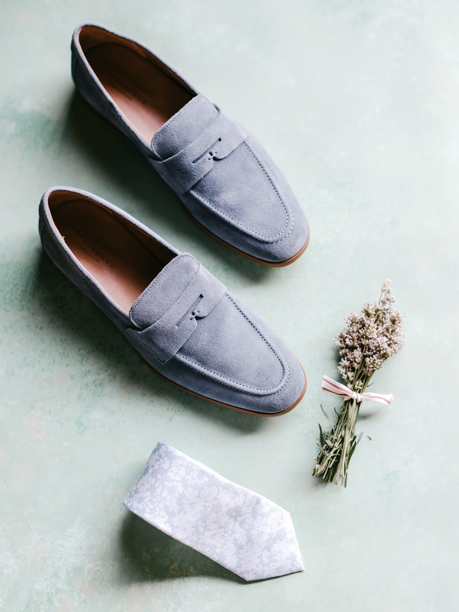 blue suede shoes for groom