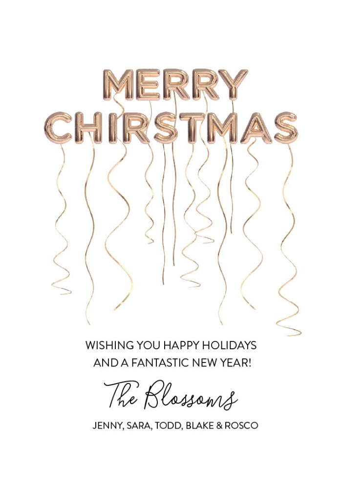 Free Printable Holiday Balloon Card