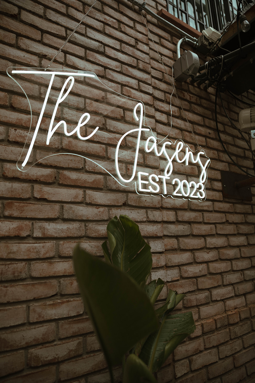 custom neon last name wedding sign