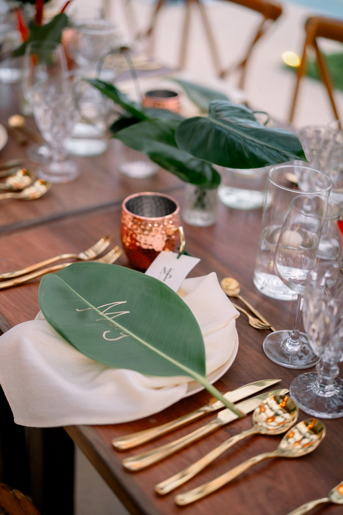 leaf escort card ideas