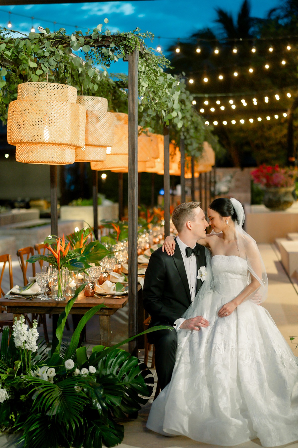tropical wedding reception inspiration