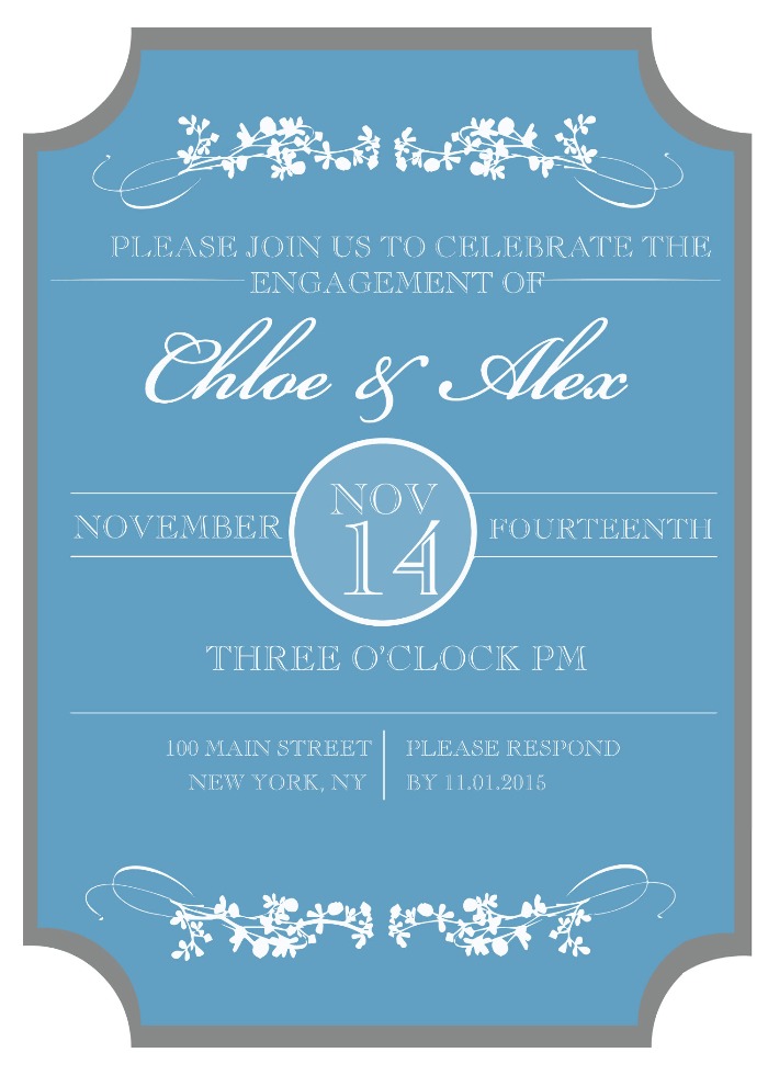 Sophisticated Engagement Party Free Printable Invitation