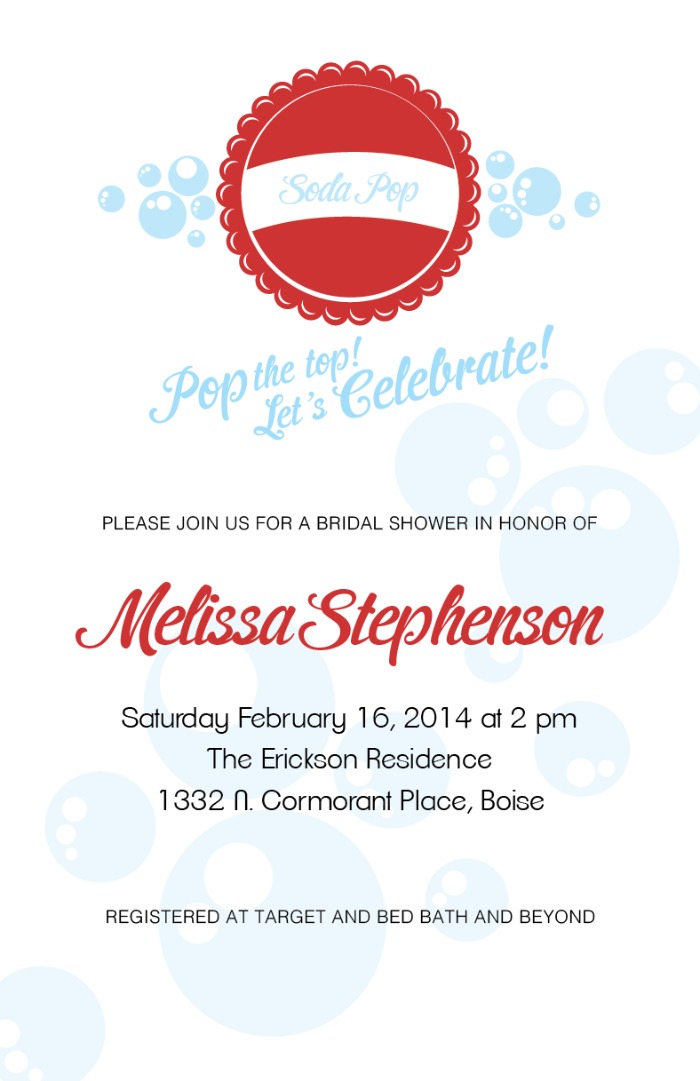 Soda Pop Free Printable Wedding Invites