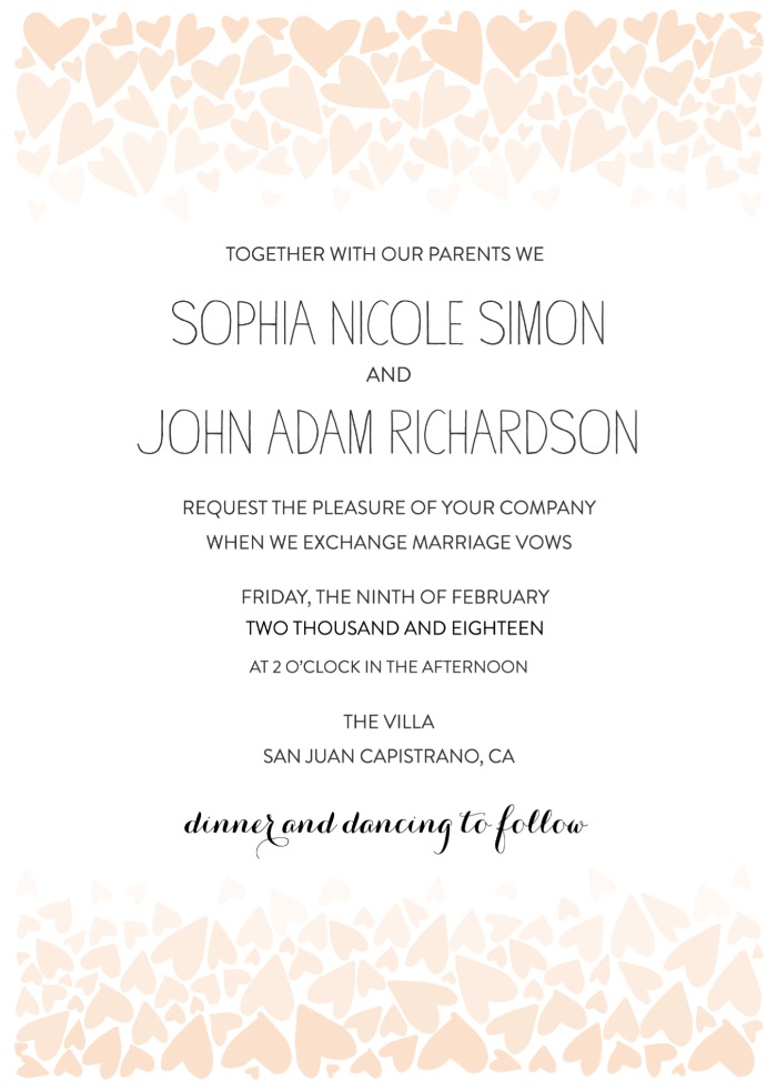 Ombre Love Free Printable Wedding Invitation Suite