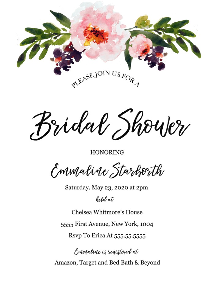 Free Wedding Shower Invitation Template
