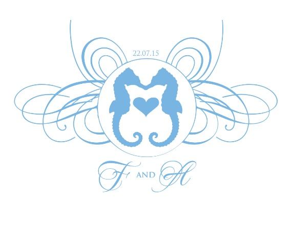 Seahorse Free Printable Wedding Monogram