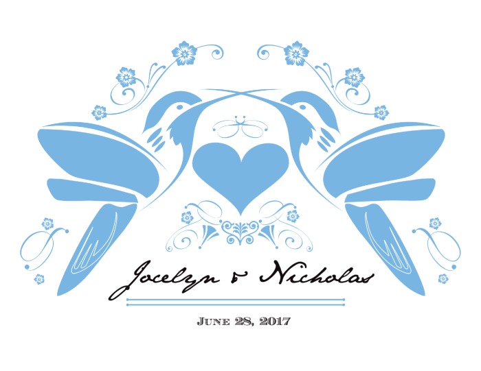 Hummingbird Free Printable Wedding Monogram 