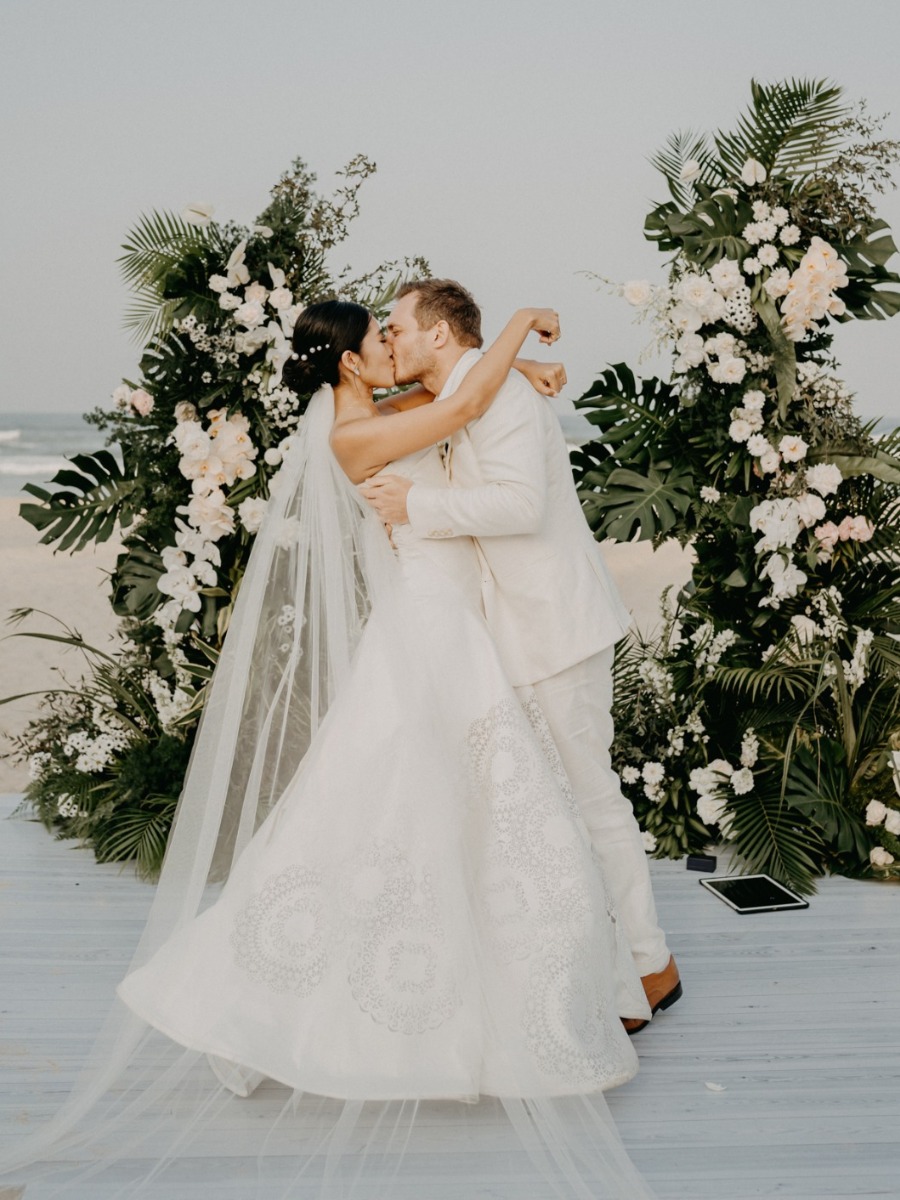 Beach wedding in vietnam with a full-on concert reception