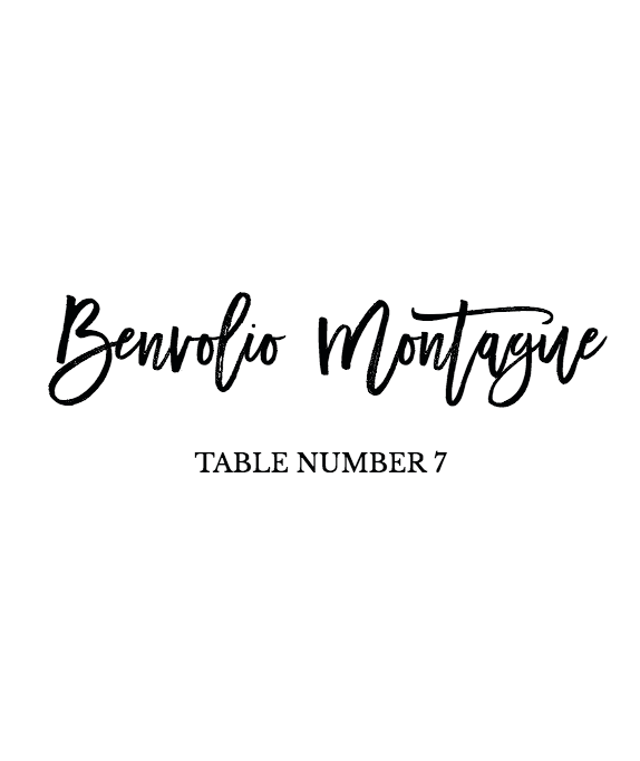 Romeo + Juliet Free Printable Wedding Place Cards